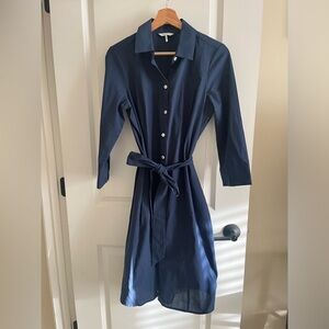 Foxcroft Navy Button Down Dress sz S